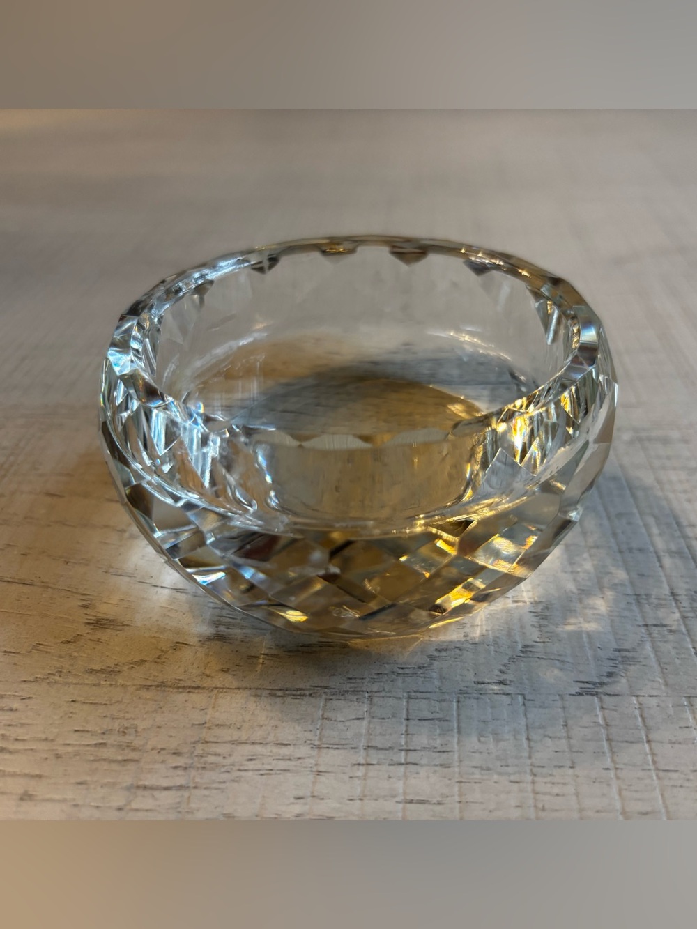 Heavy Cut Crystal Glass Candle Holder